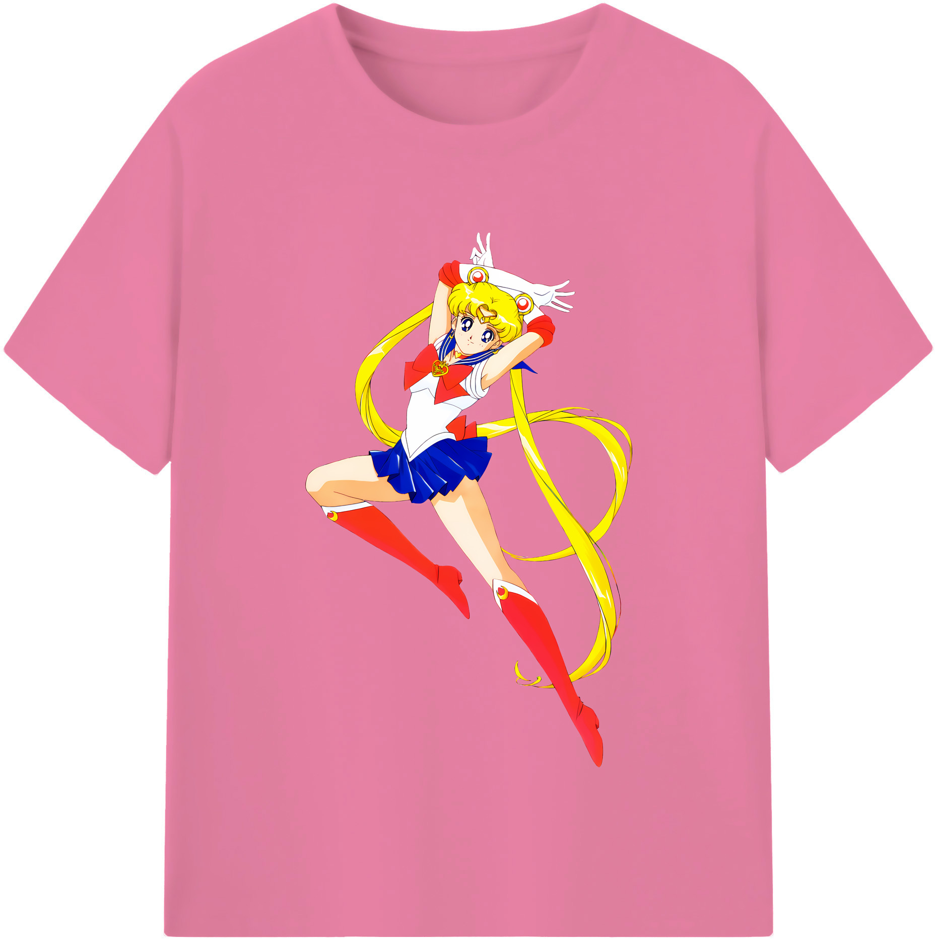 （画像用） 美少女戦士セーラームーン 月野 うさぎ つきの うさぎ Sailor Moon Tsukino Usagi 綿100％半袖Tシャツ（フロントプリント）